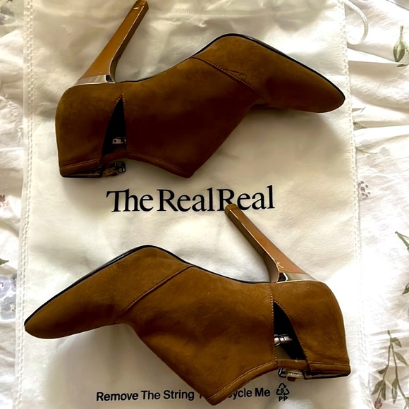 Stella McCartney Authentic Rare brown suede silver ankle closure booties - Picture 2 of 7